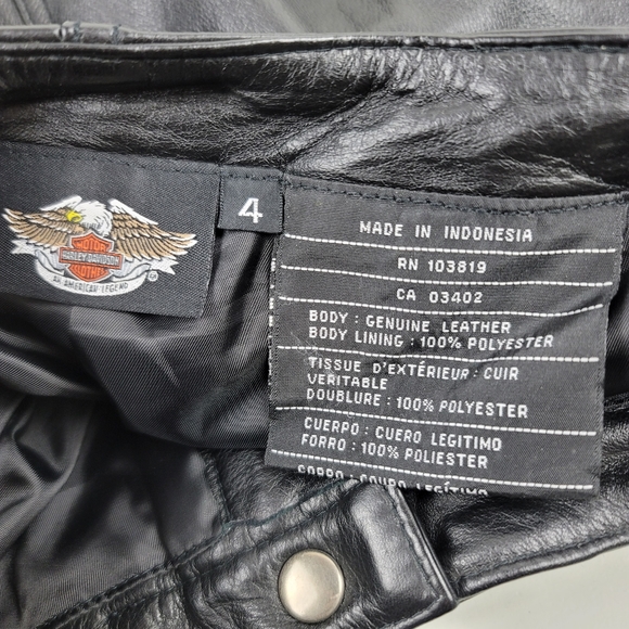 Harley Davidson Women's Black Leather Riding Pants - Picture 8 of 16